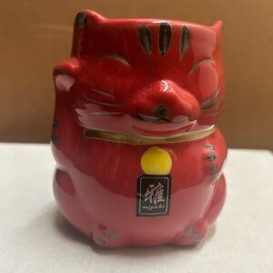 MIYABI Rare Red Maneki-Neko Cat Coffee or tea Mug
